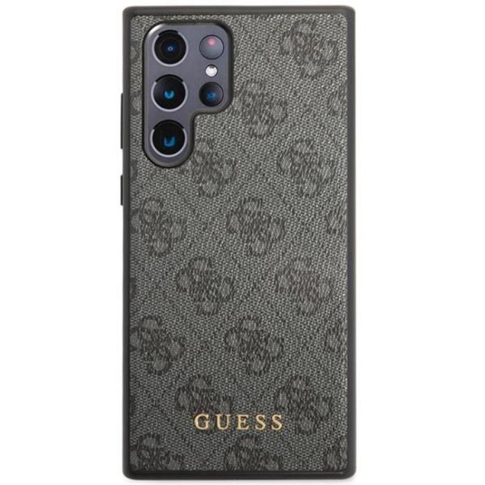 Guess - Guess Galaxy S23 Ultra Skal Metall Gold Logo - Grå