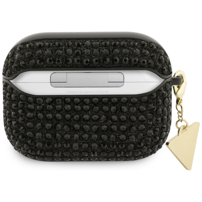 Guess - Guess AirPods Pro 3 Skal Rhinestone Triangle Charm - Svart