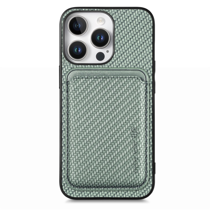 A-One Brand - iPhone 16 Pro Max Mobilskal korthållare Carbon Fiber - Grön