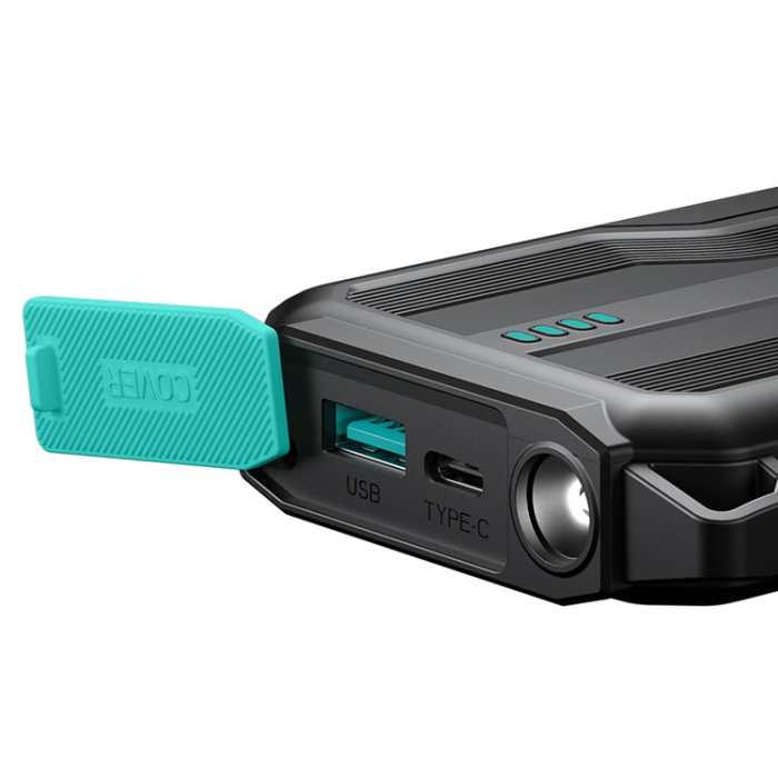 Joyroom - Joyroom Powerbank 10000mAh Med Built-in Kabels - Svart
