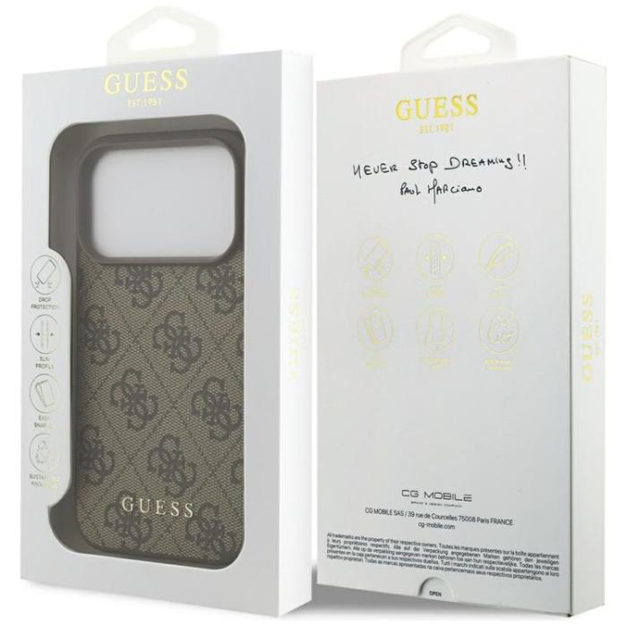 Guess - Guess iPhone 17 Pro Mobilskal 4G Classic - Brun