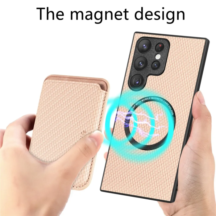 UTGATT - Galaxy S23 Ultra Skal Korthållare Detachable - Sand Rosa