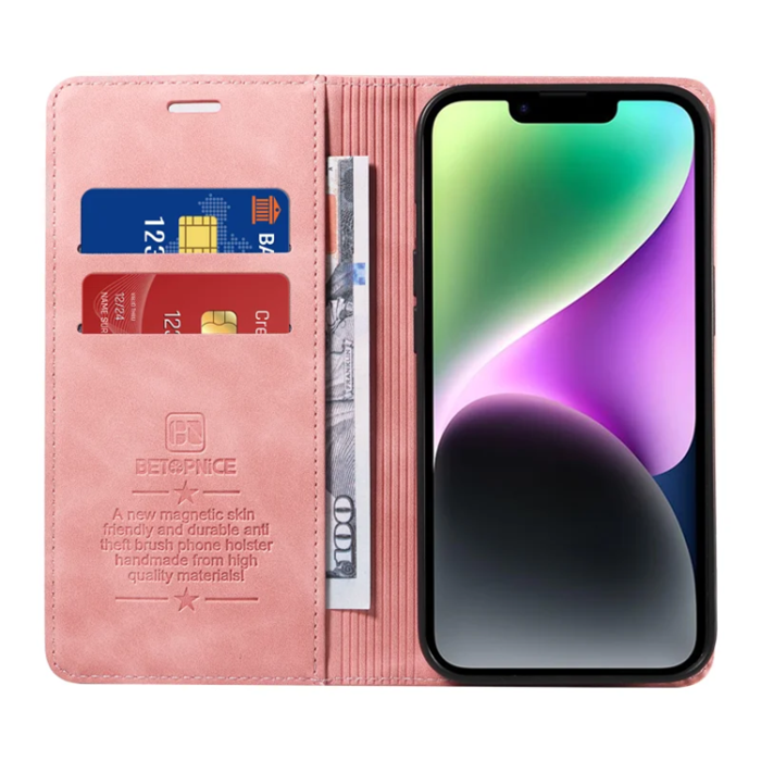 BETOPNICE - Betopnice iPhone 17 Plånboksfodral Magnetic RFID Blocking - Rosa