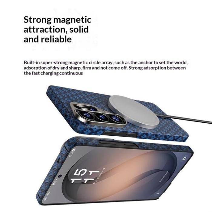 Benks - BENKS Mobilskal För Galaxy S26 Ultra MagSafe Kevlar Aramid Fiber - Blå