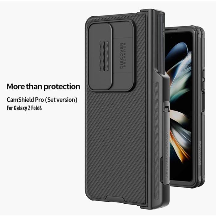 Nillkin - Nillkin Galaxy Z Fold 4 Skal CamShield Pro Kicksatand - Grön