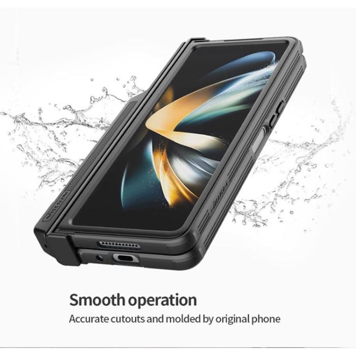 Nillkin - Nillkin Galaxy Z Fold 4 Skal CamShield Pro Kicksatand - Grön