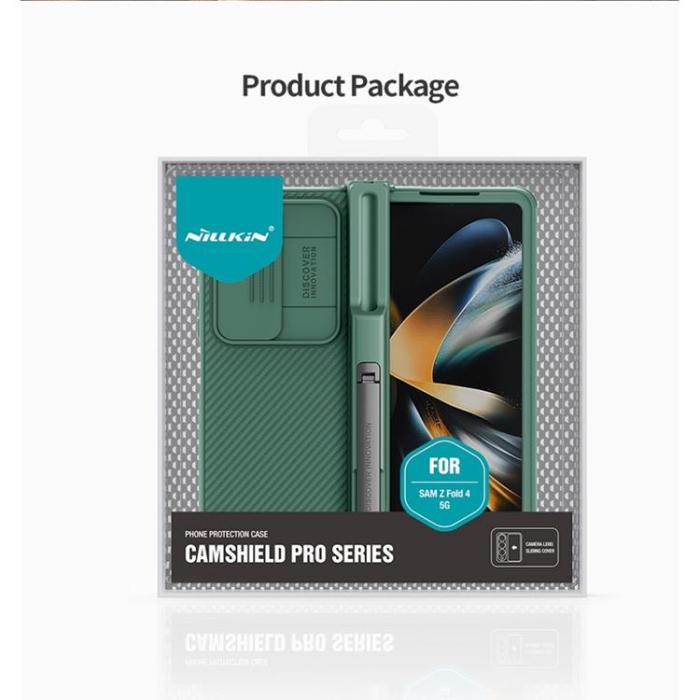 Nillkin - Nillkin Galaxy Z Fold 4 Skal CamShield Pro Kicksatand - Grön