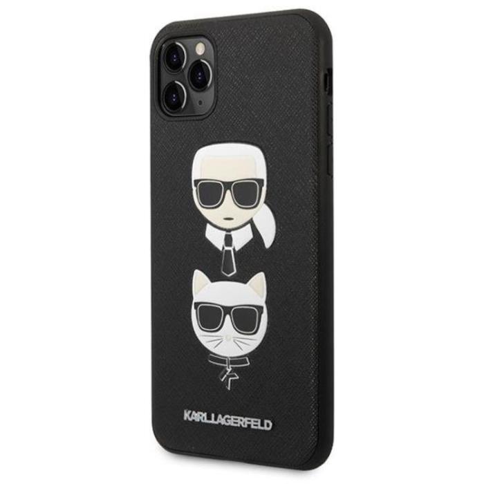 KARL LAGERFELD - Karl Lagerfeld iPhone 11 Pro Max Skal Saffiano Ikonik Karl & Choupette Head