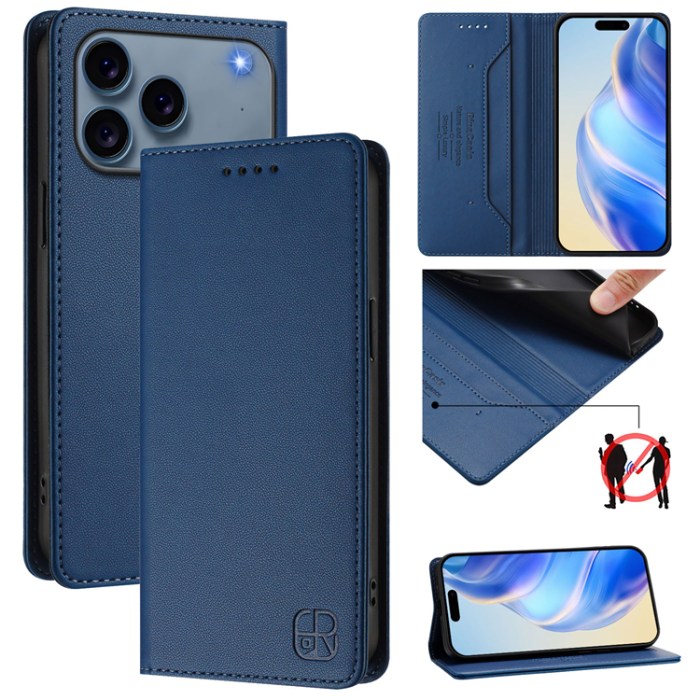 RINACASIS - RINACASIS iPhone 17 Pro Max Plånboksfodral RC01 RFID - Mörkblå