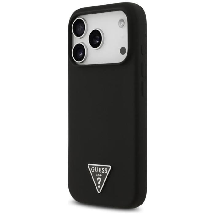 Guess - Guess iPhone 17 Pro Max Mobilskal MagSafe Silikon Triangle Logo - Svart