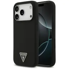Guess - Guess iPhone 17 Pro Max Mobilskal MagSafe Silikon Triangle Logo - Svart