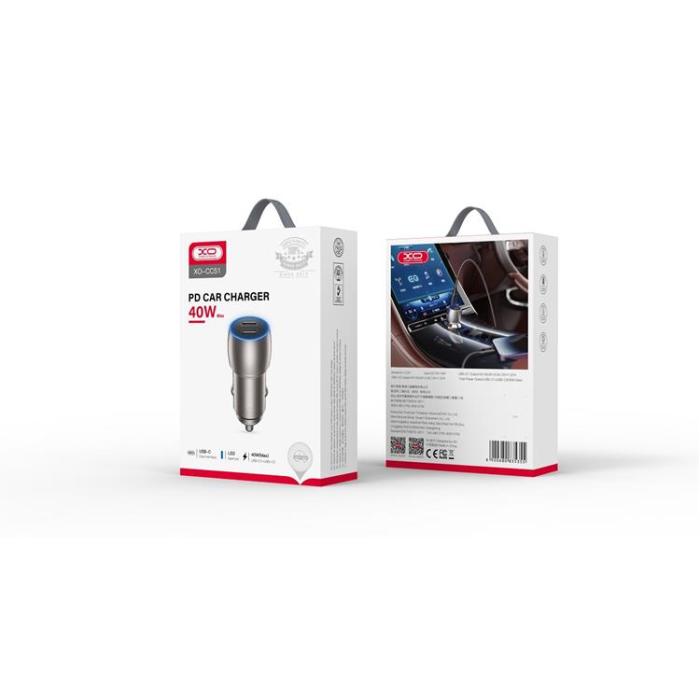 XO - XO Billaddare 2x USB-C 40W + Lightning Kabel CC51 - Grå