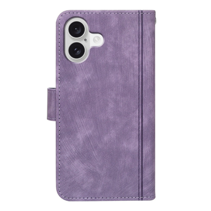 A-One Brand - iPhone 17 Plånboksfodral Line Pattern Läder - Lila