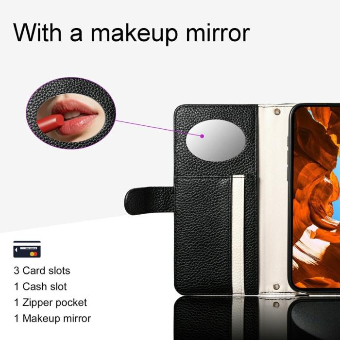 ESEBLE - ESEBLE Mobilfodral för Samsung Galaxy S26 Plus Konstläder med spegel - Svart