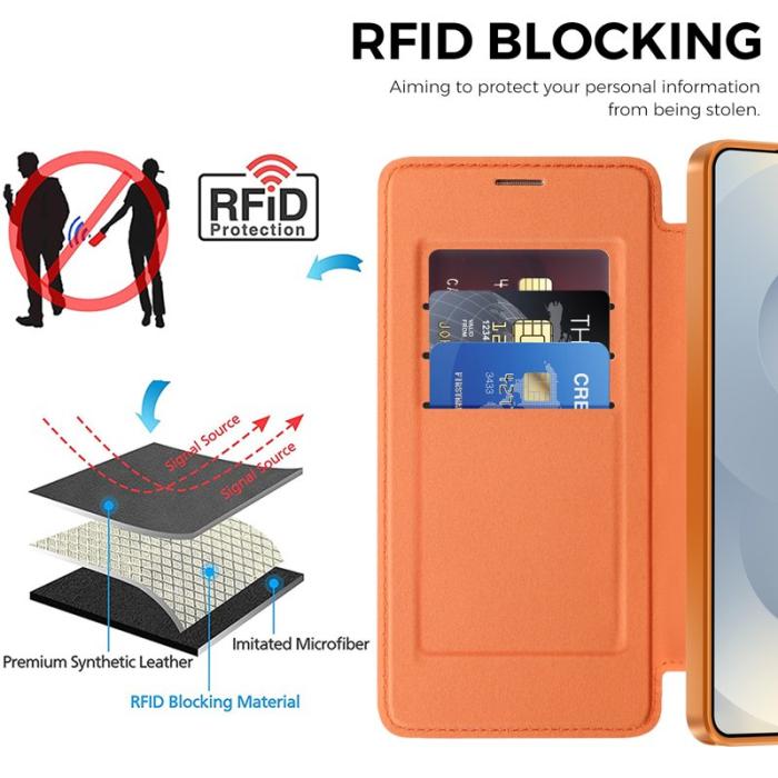 OEM - Mobilskal för Samsung Galaxy S26 Ultra Magnetiskt Konstläder - Orange