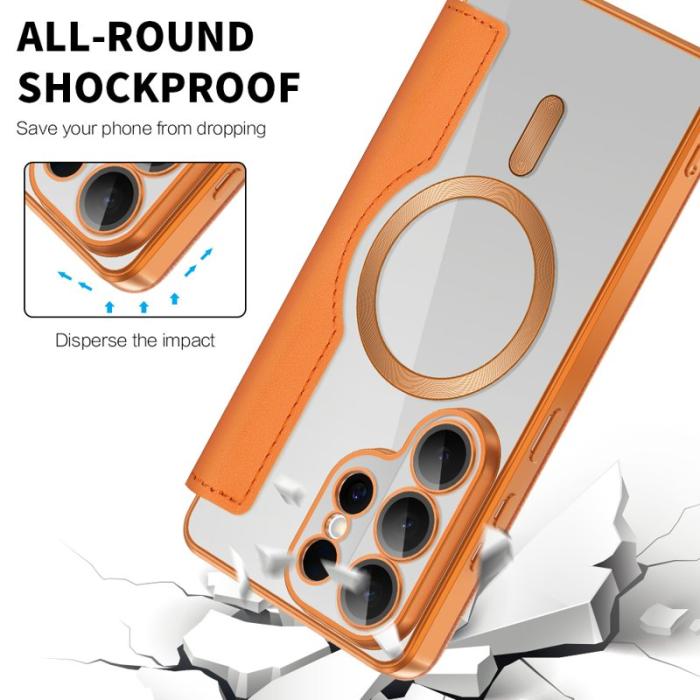 OEM - Mobilskal för Samsung Galaxy S26 Ultra Magnetiskt Konstläder - Orange