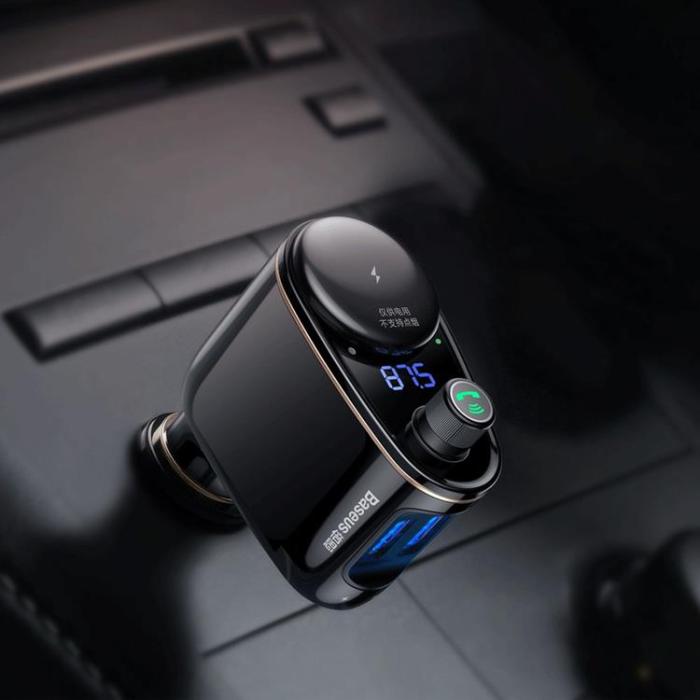 UTGATT - Baseus Billaddare 2x USB Till Bluetooth FM Sändare - Svart