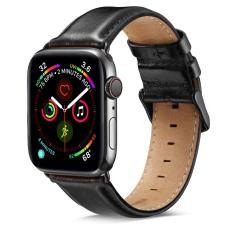 OEM - L&auml;derarmband kompatibelt med Apple Watch 4/5/6/7/SE 42/44mm Svart