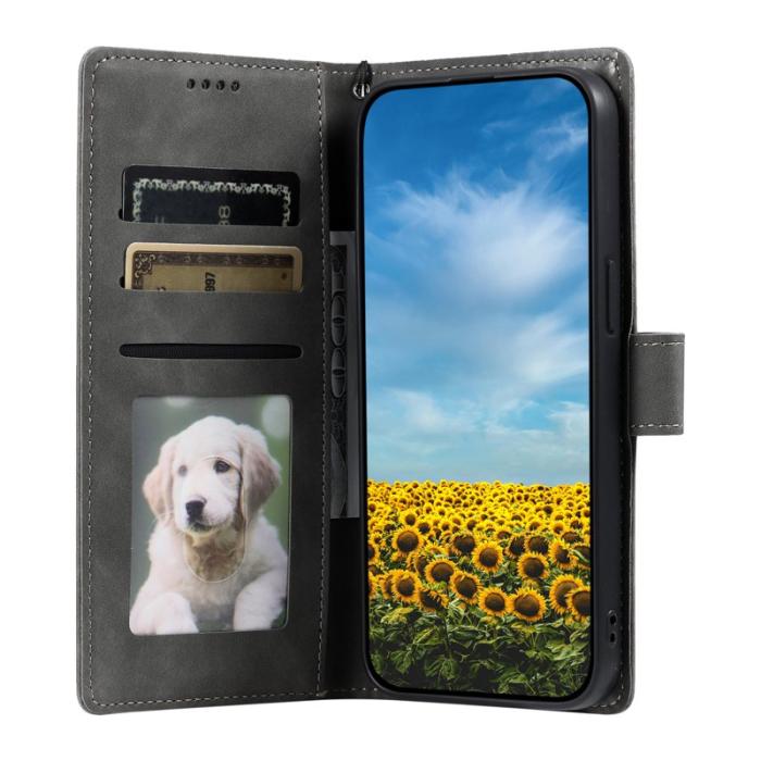 OEM - Samsung Galaxy S26 Plånboksfodral Imprägnat Konstläder - Grå