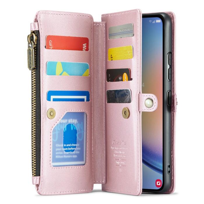 Caseme - CASEME Plånboksfodral Konstläder för Samsung Galaxy A34 5G - Rosa