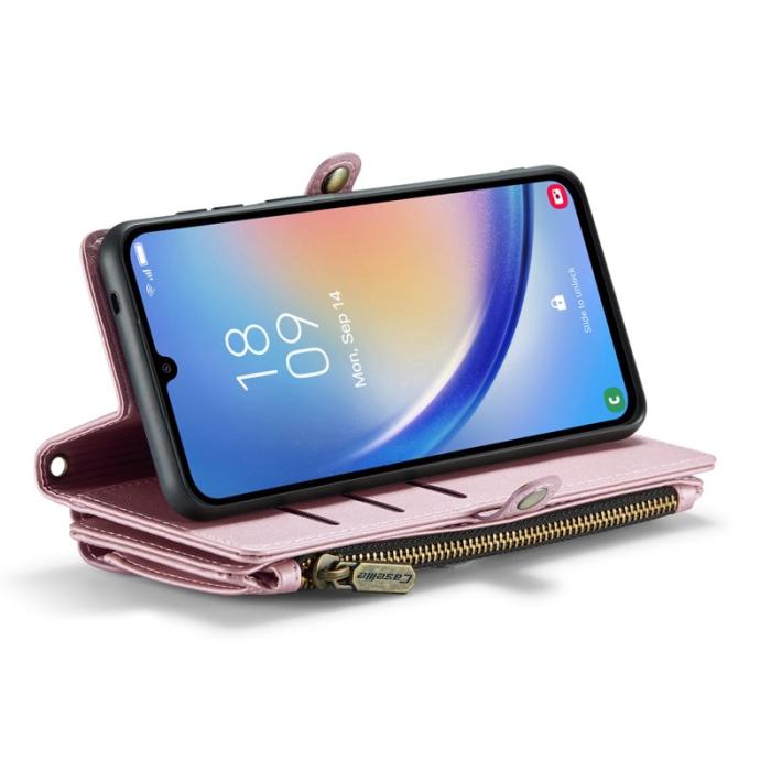 Caseme - CASEME Plånboksfodral Konstläder för Samsung Galaxy A34 5G - Rosa