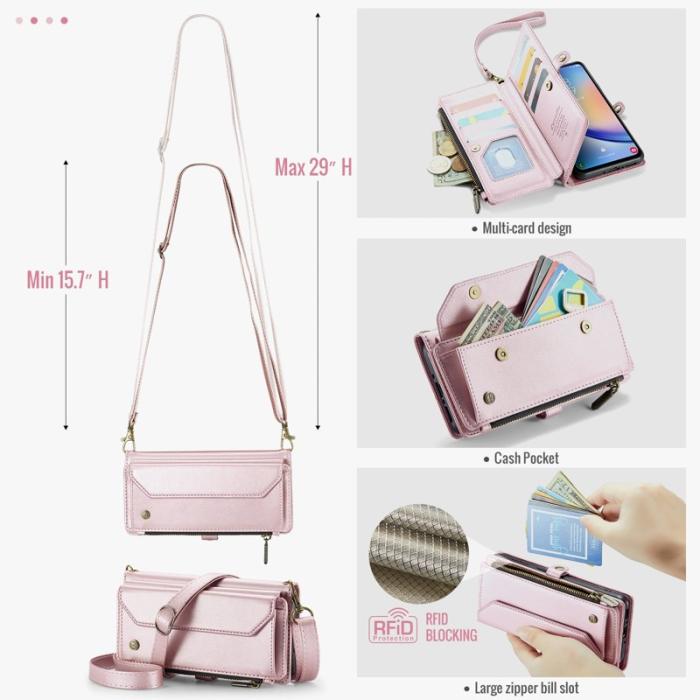 Caseme - CASEME Plånboksfodral Konstläder för Samsung Galaxy A34 5G - Rosa