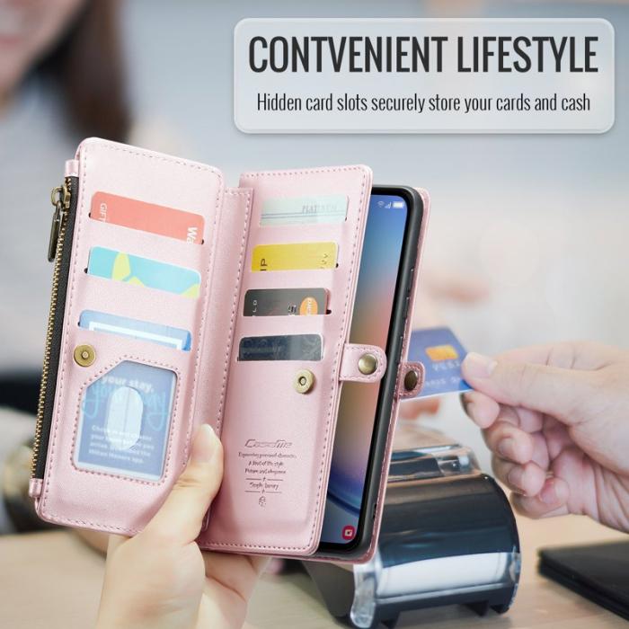 Caseme - CASEME Plånboksfodral Konstläder för Samsung Galaxy A34 5G - Rosa