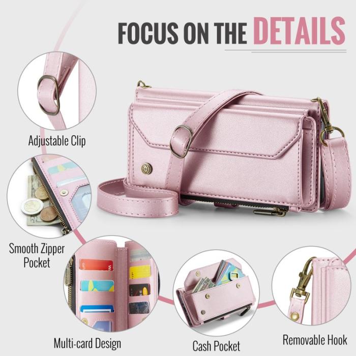 Caseme - CASEME Plånboksfodral Konstläder för Samsung Galaxy A34 5G - Rosa