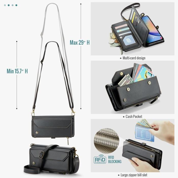 Caseme - CASEME Plånboksfodral Konstläder för Samsung Galaxy A34 5G - Svart