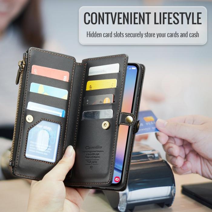Caseme - CASEME Plånboksfodral Konstläder för Samsung Galaxy A34 5G - Svart