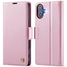 AUTSPACE - AUTSPACE iPhone 16 Fodral Retro Konstl&auml;der - Rosa - RFID-Skydd
