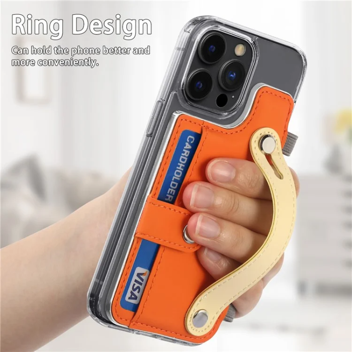 A-One Brand - Korthållare Kickstand PU-läder - Orange