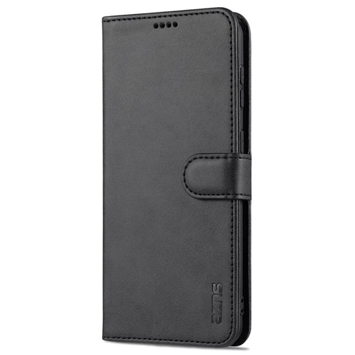 AZNS - AZNS Stand Samsung Galaxy S21 FE Plånboksfodral Konstläder - Svart
