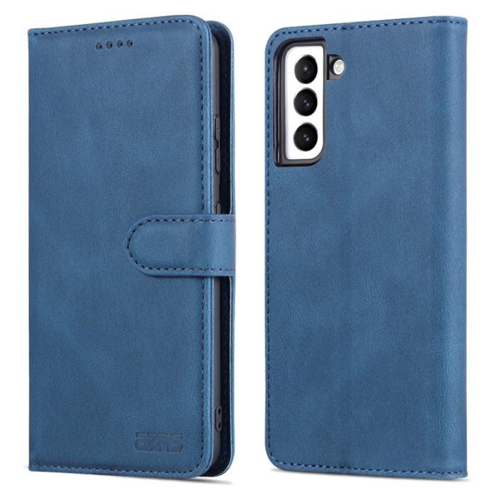 AZNS - AZNS Stand Samsung Galaxy S22 Plånboksfodral Konstläder - Blå