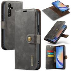 DG.MING - DG.MING Galaxy A34 5G &Auml;kta L&auml;der Pl&aring;nboksfodral Detachable Magnetisk Gr&aring;