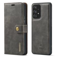 DG.MING - DG.MING Galaxy A53 5G Pl&aring;nboksfodral i &Auml;kta l&auml;der - Gr&aring;