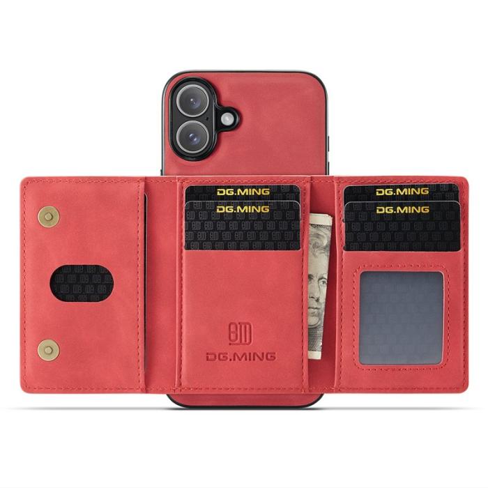 DG.MING - DG.MING M2 Series Mobilskal till iPhone 17 PU + PC + TPU Röd