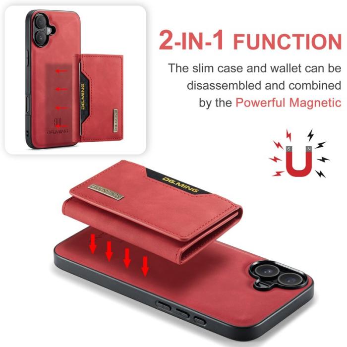 DG.MING - DG.MING M2 Series Mobilskal till iPhone 17 PU + PC + TPU Röd