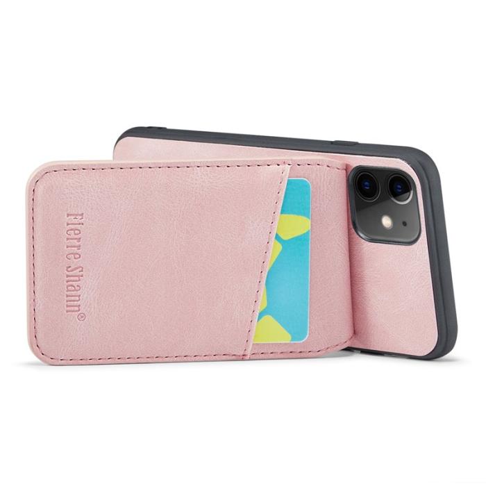 FIERRE SHANN - FIERRE SHANN iPhone 11 Kickstand Fodral KonstLäder - Rosa
