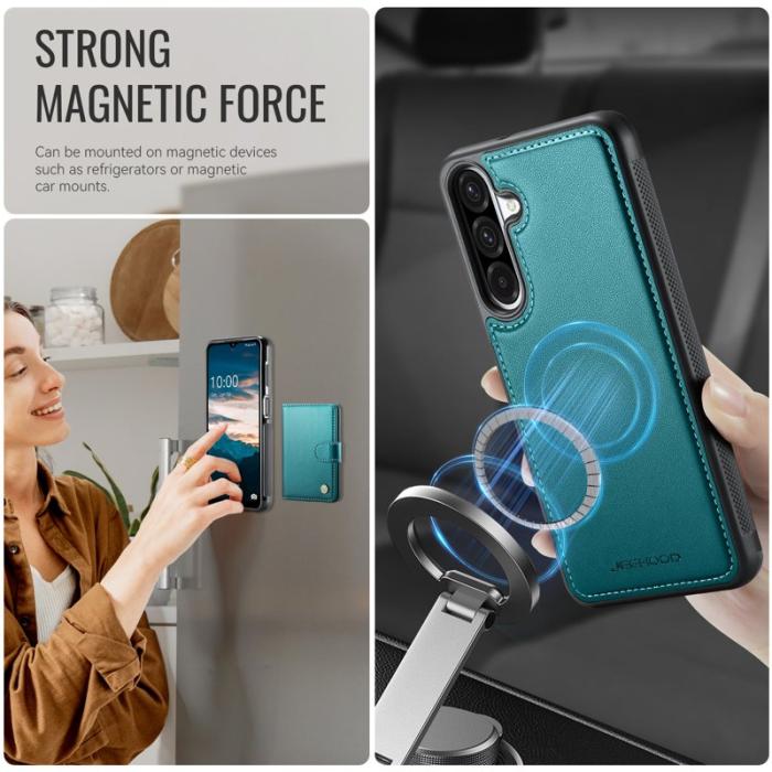 JEEHOOD - JEEHOOD J09 Mobilskal till Samsung Galaxy A26 5G RFID Läder Grön