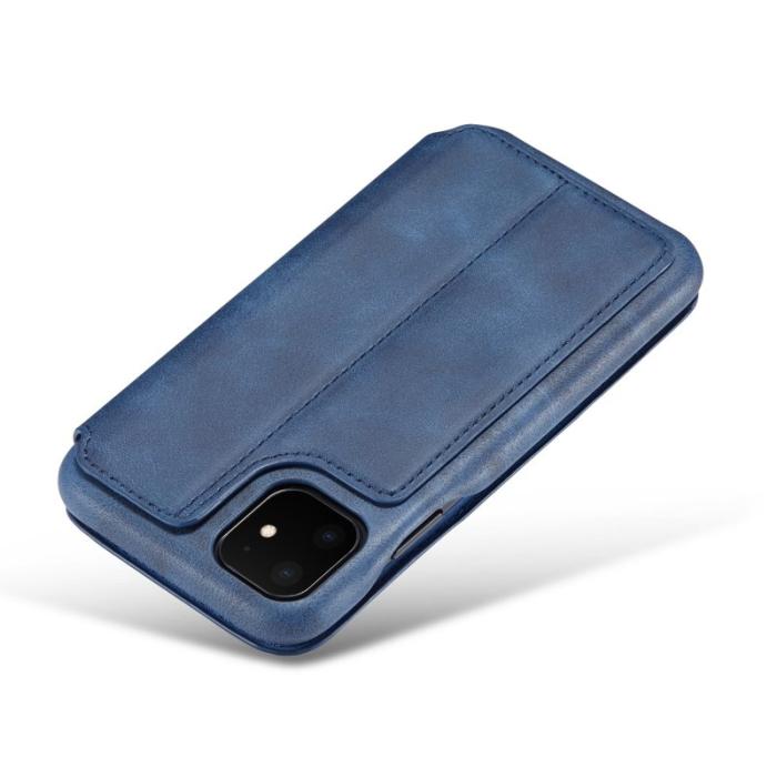 LC.imeeke - LC.IMEEKE Mobilskal till iPhone 11 Retro Stil Äkta Läder - Blå
