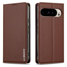 LC.imeeke - LC.IMEEKE L1 Series f&ouml;r Google Pixel 9 Pro Pl&aring;nboksfodral Konstl&auml;der - Brun