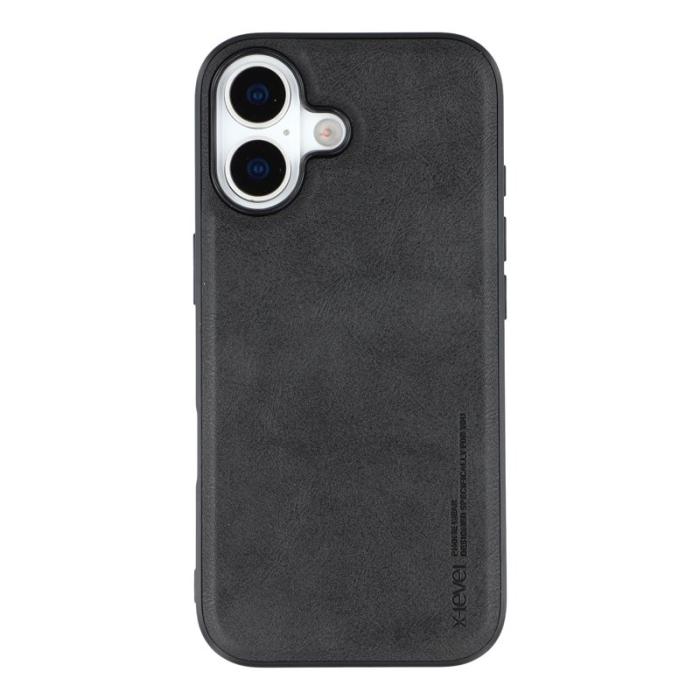 X-Level - X-LEVEL Bojue-3 Mobilskal till iPhone 17 Läderbelagd PC+TPU Svart