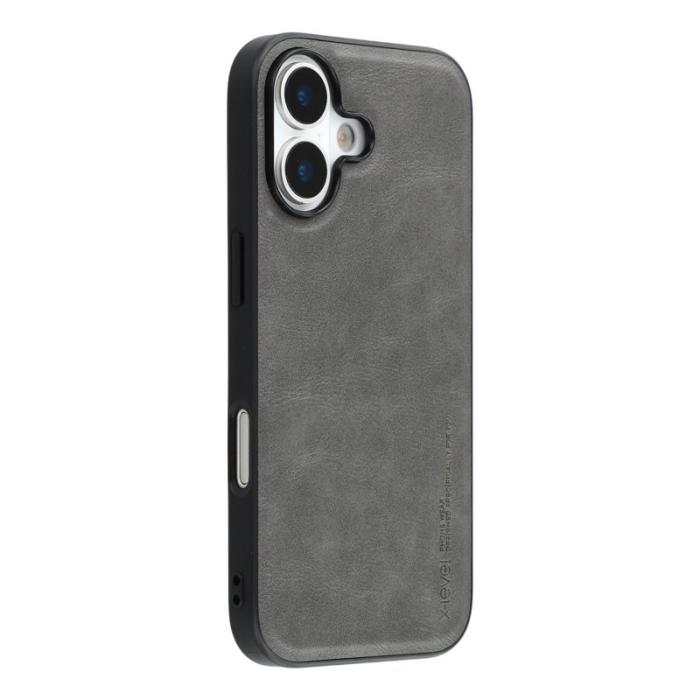 X-Level - X-LEVEL Bojue-3 Mobilskal till iPhone 17 Läderbelagt PC+TPU Grå