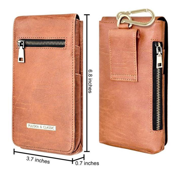 UTGATT1 - PULOKA Bältesväskor Vertical Multifunction Zipper - Brun