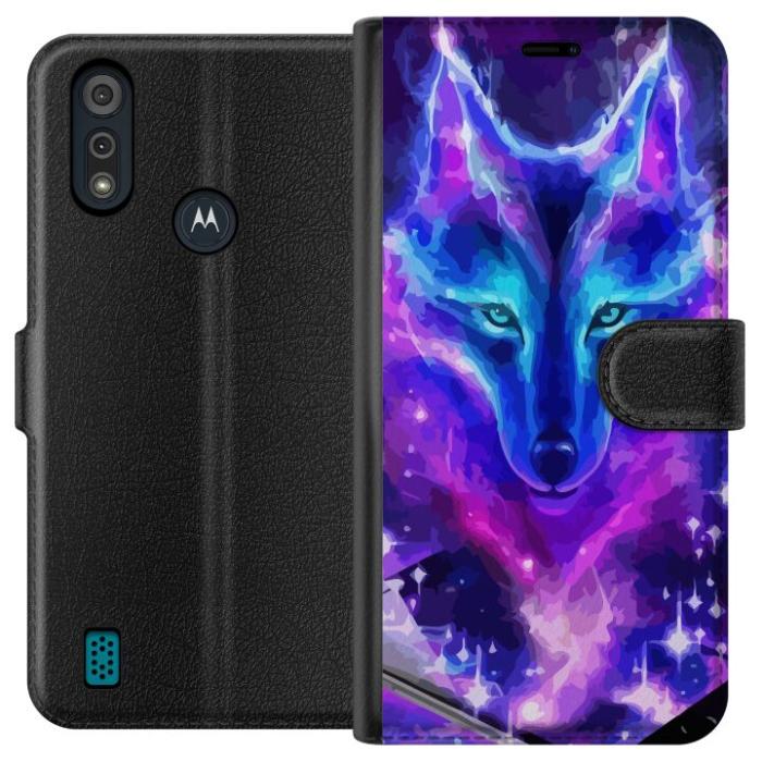iSecrets - Plånboksfodral till Motorola Moto E6i med Neon Varg