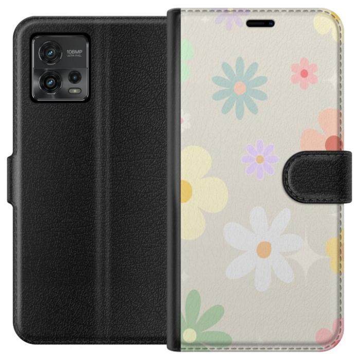iSecrets - Plånboksfodral till Motorola Moto G72 med fejdande blommor