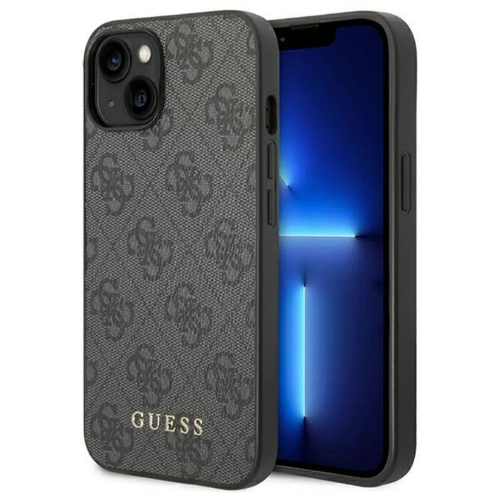 Guess - GUESS iPhone 14 Plus Skal Gold Logo - Grå
