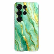 OEM - Samsung Galaxy S26 Ultra Skal Marmortryck Mjuk TPU - Gr&ouml;n