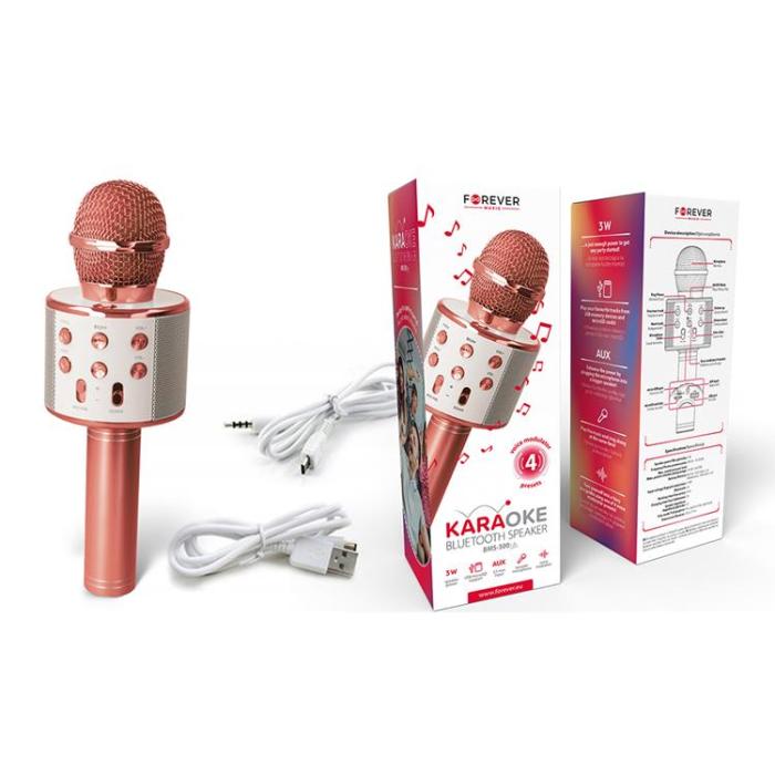 Forever - Forever Bluetooth-Mikrofon med Högtalare BMS-300 Lite - Rose Guld